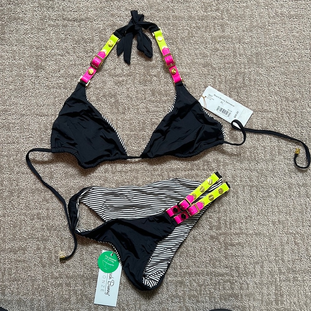 Beach Bunny Bronze “Too Close” Bikini Set XL New